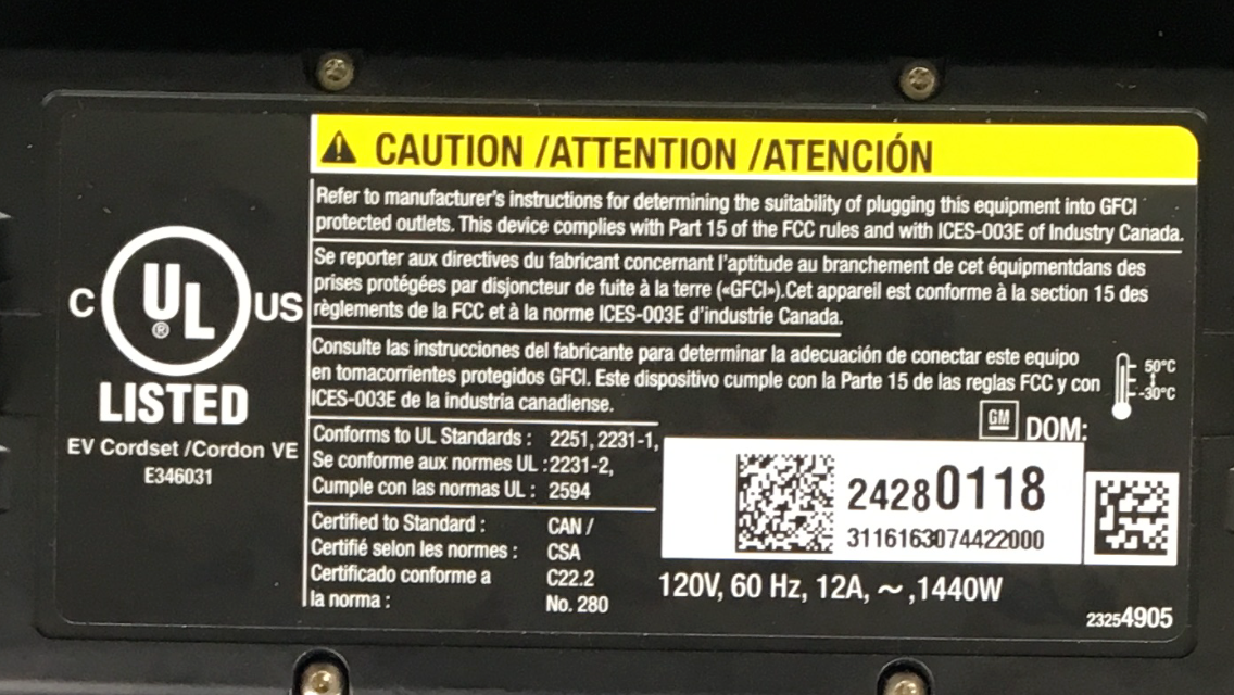 Kia Soul Electric Car Charger OEM - 110V